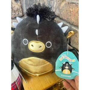 Squishmallows Luxmen The Dragon 8" Plush, Fantasy Squad, Black‎ & Gold Dragon